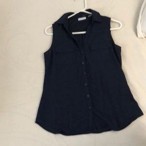 New York & Company Dark Blue Blouse